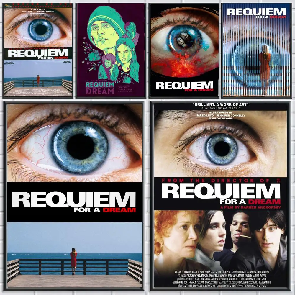 classic movie R-Requiem for a Dream-M Poster Peel and Stick Wall Art for Cafe Office Bar and Home Decoration