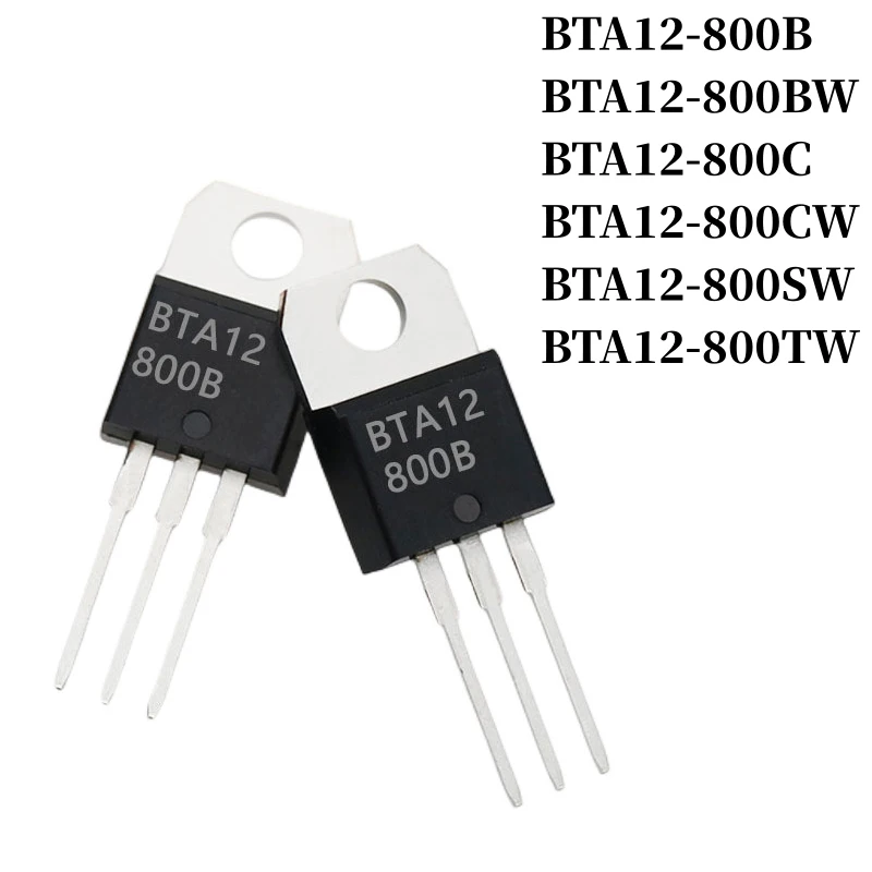 

10~500Pcs BTA12-800B BTA12-800BW BTA12-800C BTA12-800CW BTA12-800SW BTA12-800TW DIP Triac TO-220 12A/800V Thyristor Large Chip