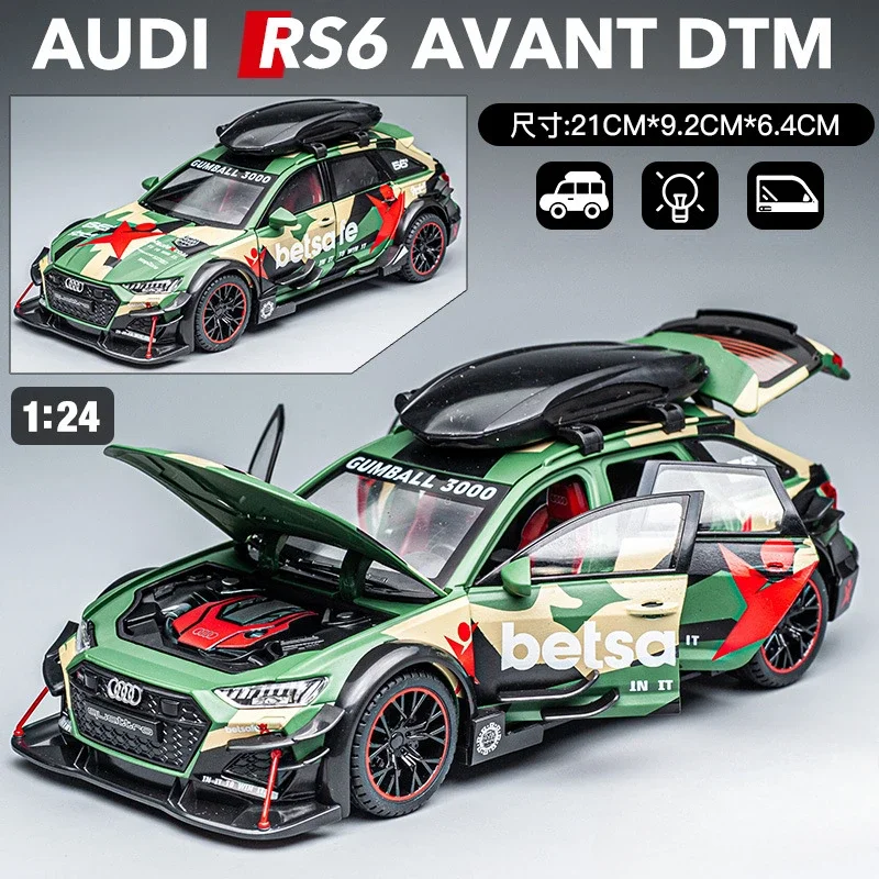 1:24 RS6 Racing Die-Cast Alloy Model Car - Stylish Collector\'s Item, Perfect Gift for Boyfriend, Display-worthy Collectible