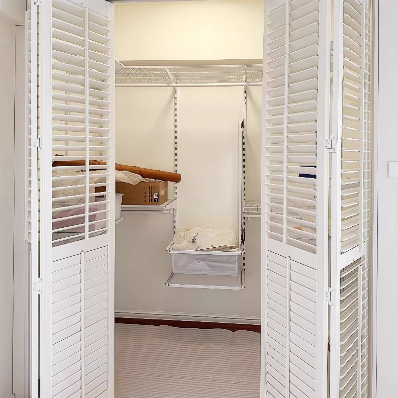 Louver folding door, wardrobe cloakroom storage room louver door, partition sliding sliding louver door cabinet