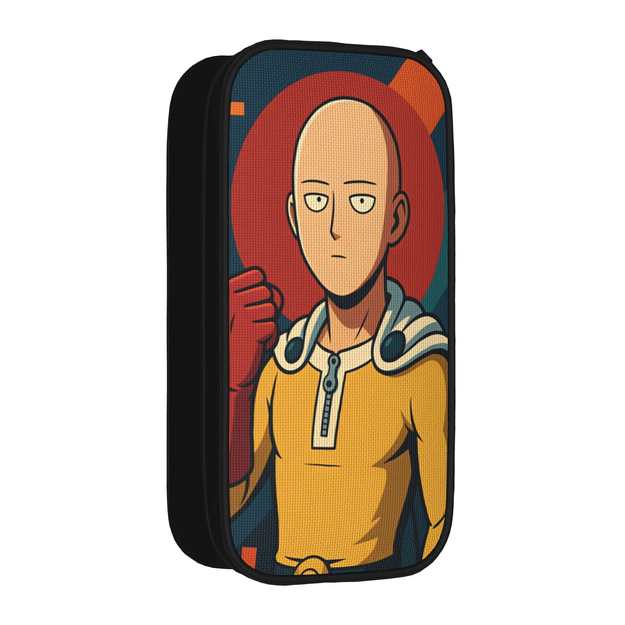 Saitama Pencil Case One Punchs Man  School Pencil Cases Zipper Boy Girl Kawaii Large Pen Box School Stationery