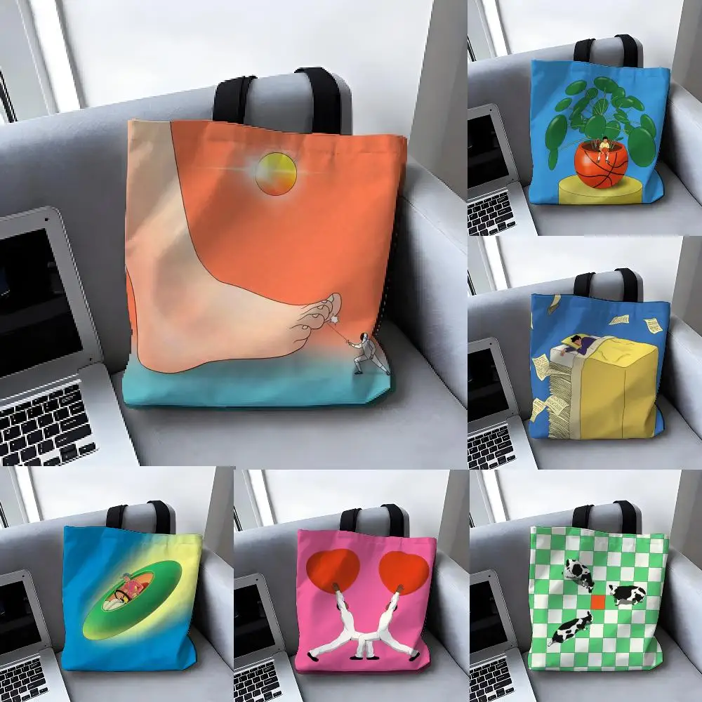 

Сумка-тоут Daydream C-Choi H-HaeryungS Style: универсальная холщовая сумка через плечо большой вместимости для женщин, повседневная сумка-шоппер