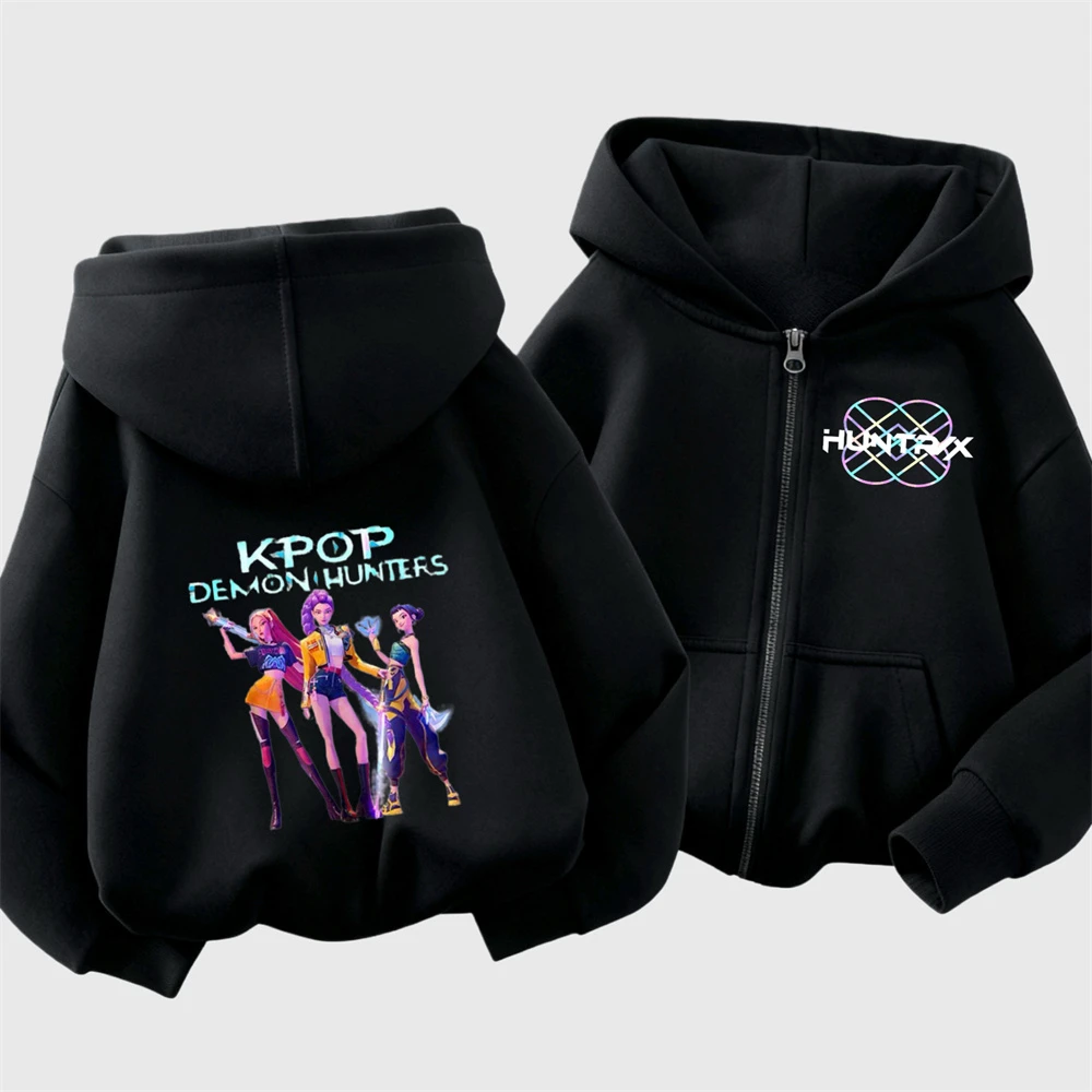 1-7Age الفتيات معاطف الموضة فضفاضة ملابس رياضية غير رسمية فيلم الكرتون أغطية رأس مطبوعة الأطفال الخريف مقنعين القمم ملابس خارجية #2