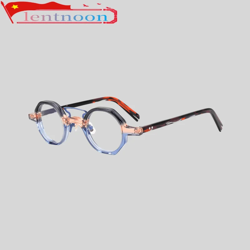 High Quality Fashion Acetate Trend Colored Women's Glasses Frame Personality Men Party Decorations Available With Prescription