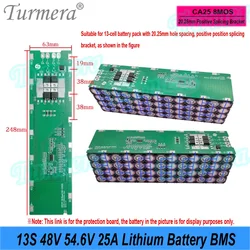 BMS 리튬 배터리 BMS 용접 보드, 18650 13S4P 13S5P 13S6P 13S8P 전자 자전거 스쿠터 배터리 팩용, 13S 48V 54.6V 25A
