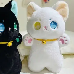 Gatto in bianco e nero gatto in bianco e nero peluche peluche gatto fata occhi diversi morbidi regali di compleanno per bambini