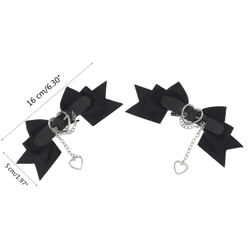 652F Lazos Barrettes Punk Lazos para cabello Horquilla Bowknot Clip para cabello Lazos Pinza para cabello