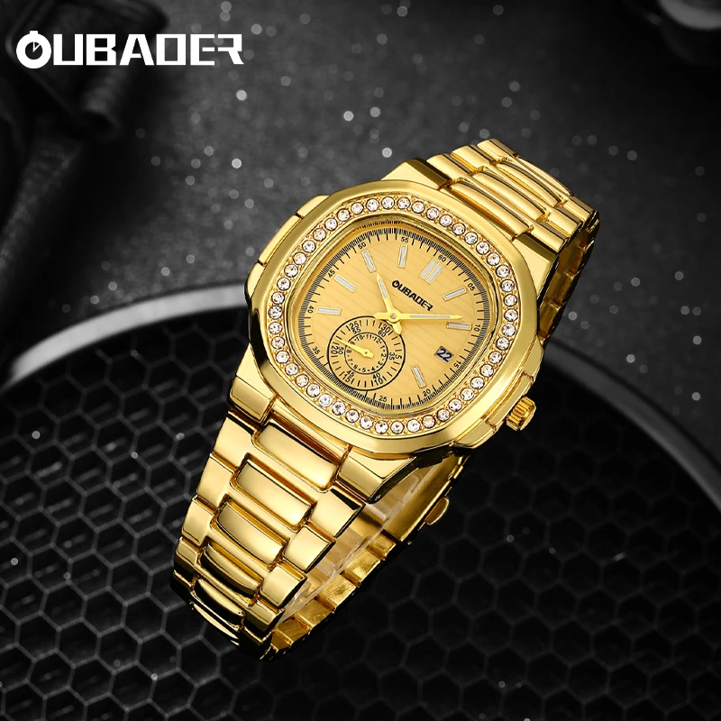 

Oubaoer Authentic Luxury Men's Watch Fashion Quartz Watch Stainless Steel Waterproof Men's Watch Gift for Men