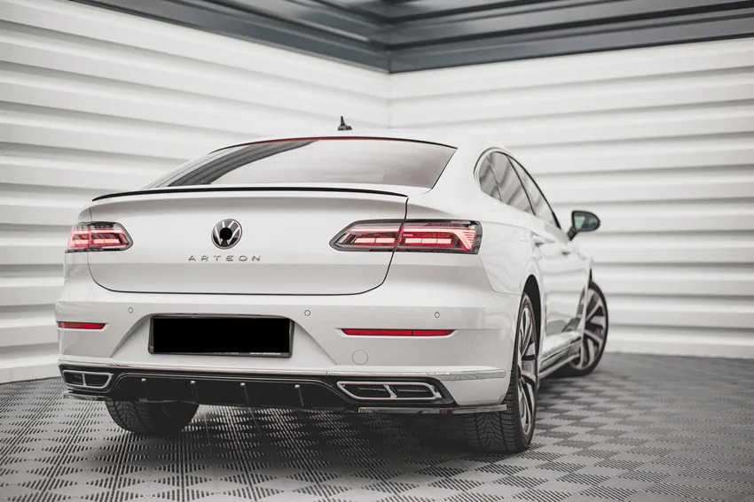 ل Volkswagen Arteon R-Line Maxton Style 2021 2022 2023 + CC تجديد المصد الخلفي الناشر الشفاه الفاصل سبويلر لوحة طقم الجسم