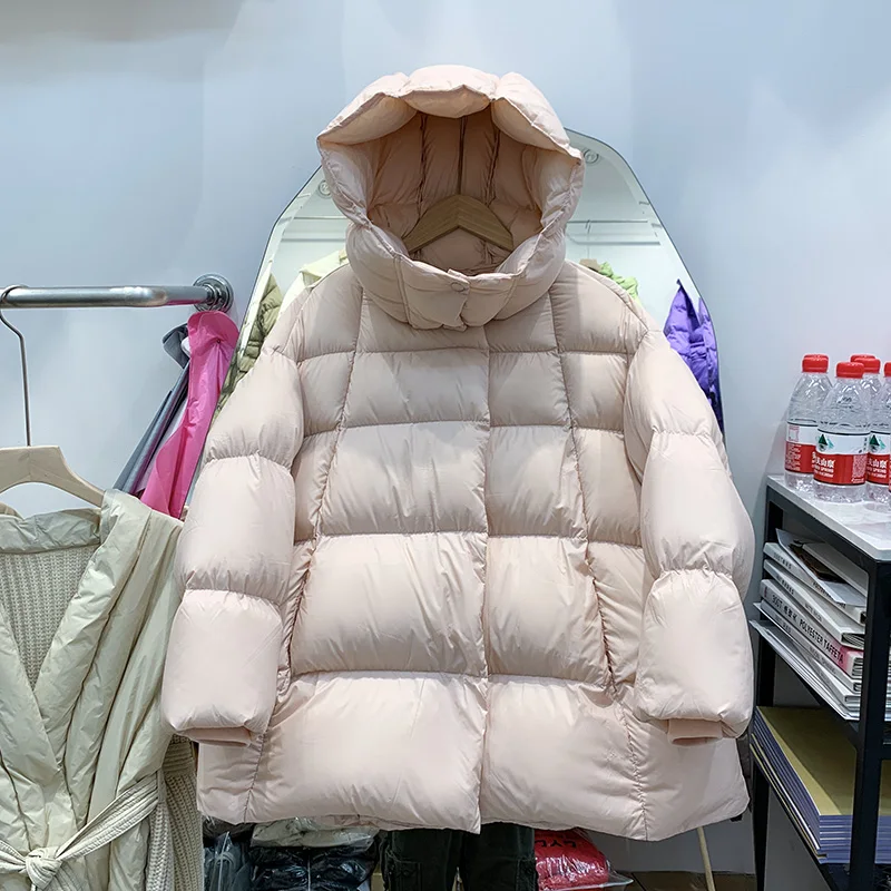 Down Jacket Women 2024 New European American Fashionable Outerwear Female Demure White Duck Down Coat Lady Warm Puffer Jacket