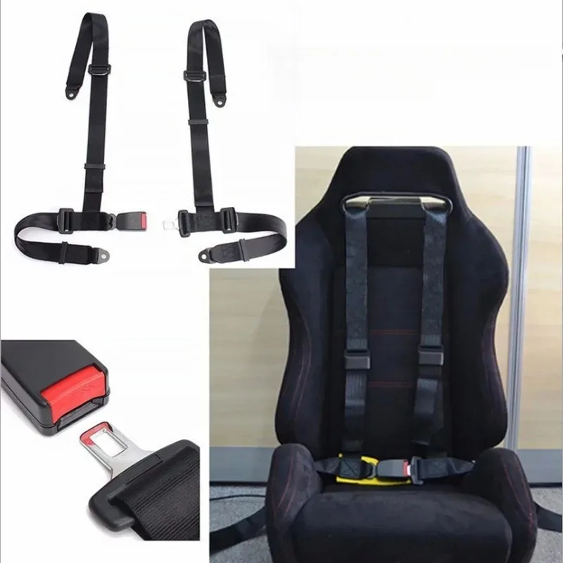 3 4 Point Fixing Mounting Quick Relea Car Safety Racing Harness Seat Belt Sports Camlock Shoulder Strap W/ Nylon Accessories