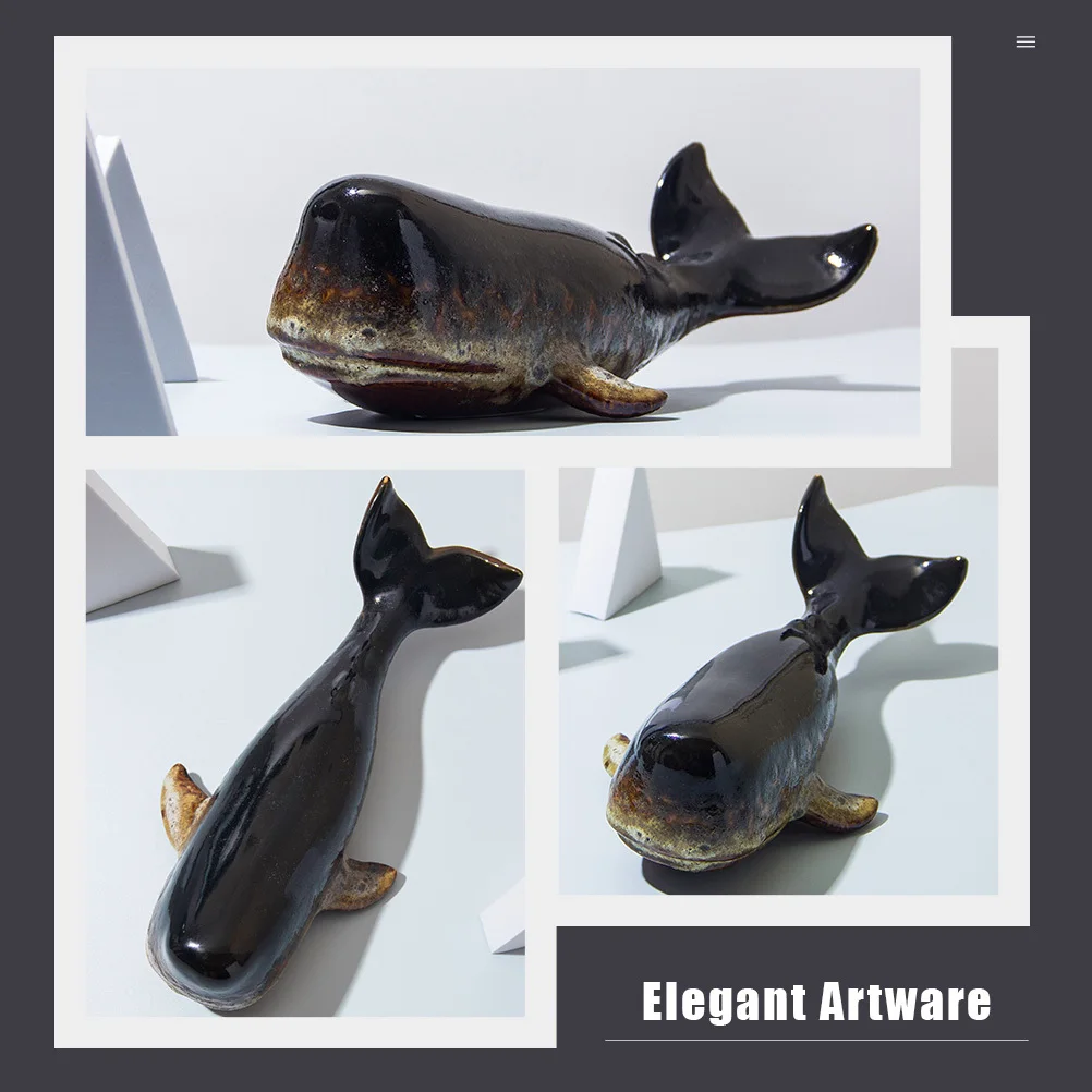

Whale Figurine Statue Animal Tabletop Decoration Nautical Sculpture Decorations