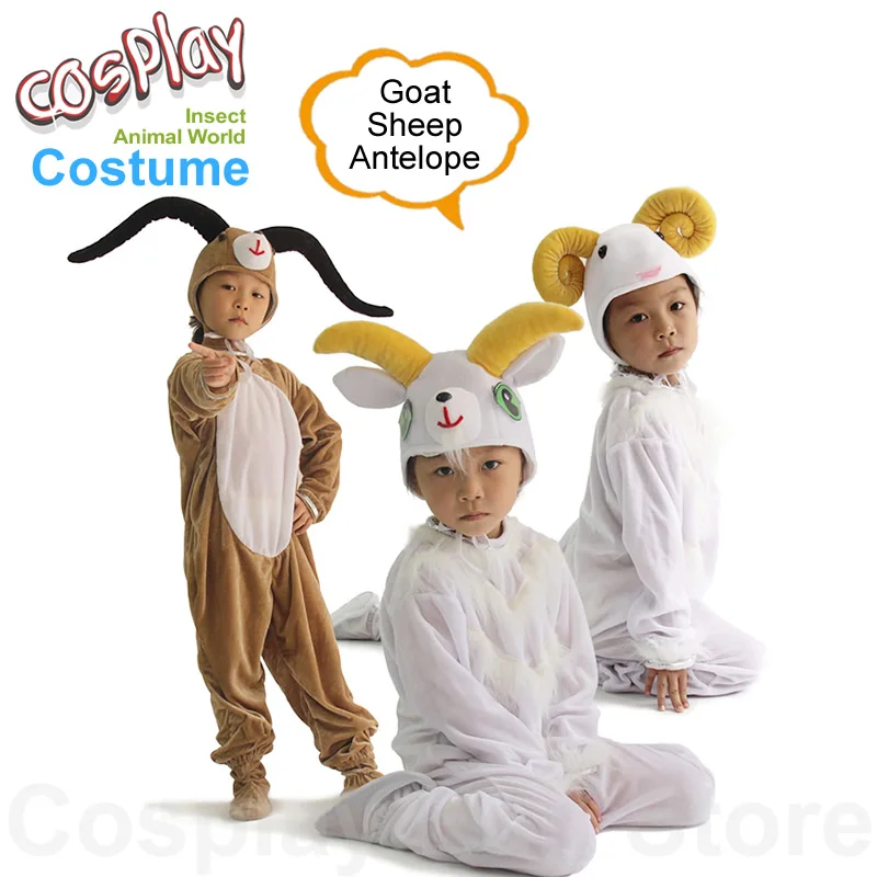 

Children's Cosplay Sheep Costumes Goat Performance Clothing Student Dancing Dress Cartoon Antelope Animal Shape Boys Girls Party