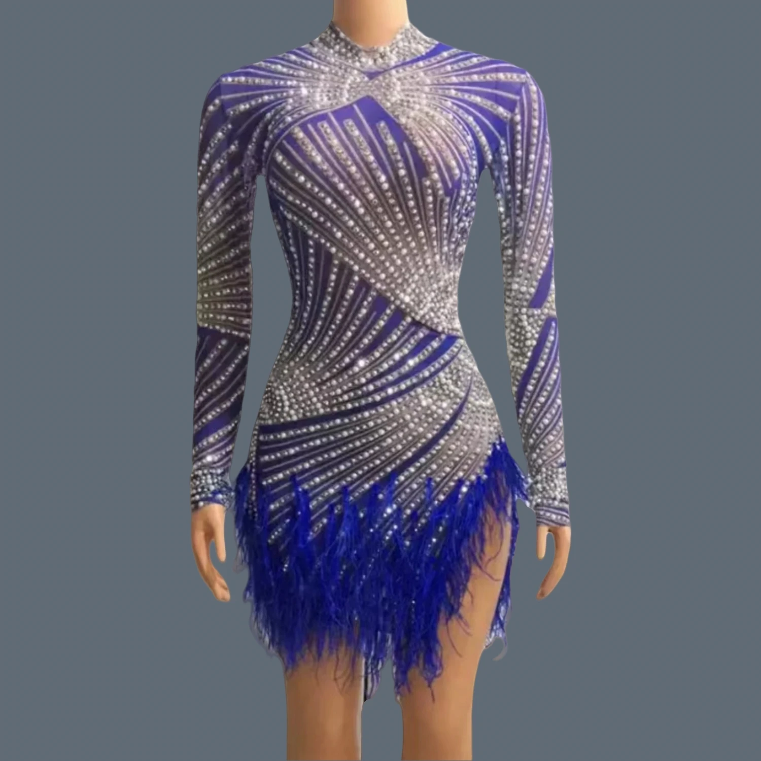 

Sexy Sheer Mesh Latino Dance Dress For Women Party Club Night Stage Performance Sexy Costume Birthday Prom Bodycon Dress Zonglv