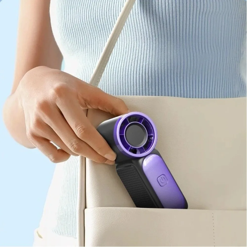 High Speed Mini Handheld Fan 100 Adjustable Settings USB Rechargeable Desk Fan LED Display Ultra-quiet Pocket Hand-held Fans