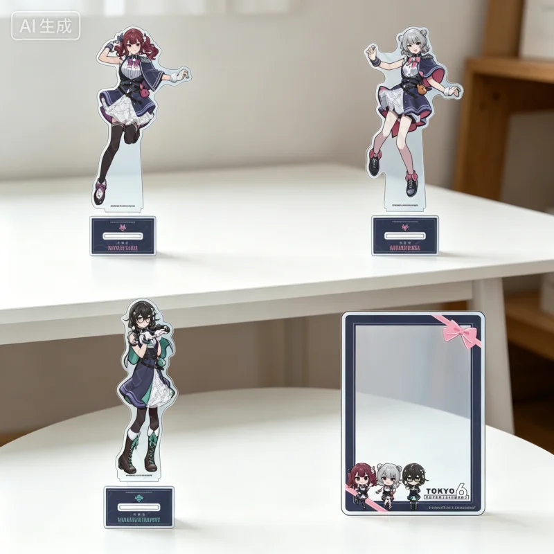 Anime TOKYO6 15cm Koharu Rikka Natsuki Karin Hanakuma Chifuyu Acrylic Stand Model Keychains Tabletop Decorations Souvenir