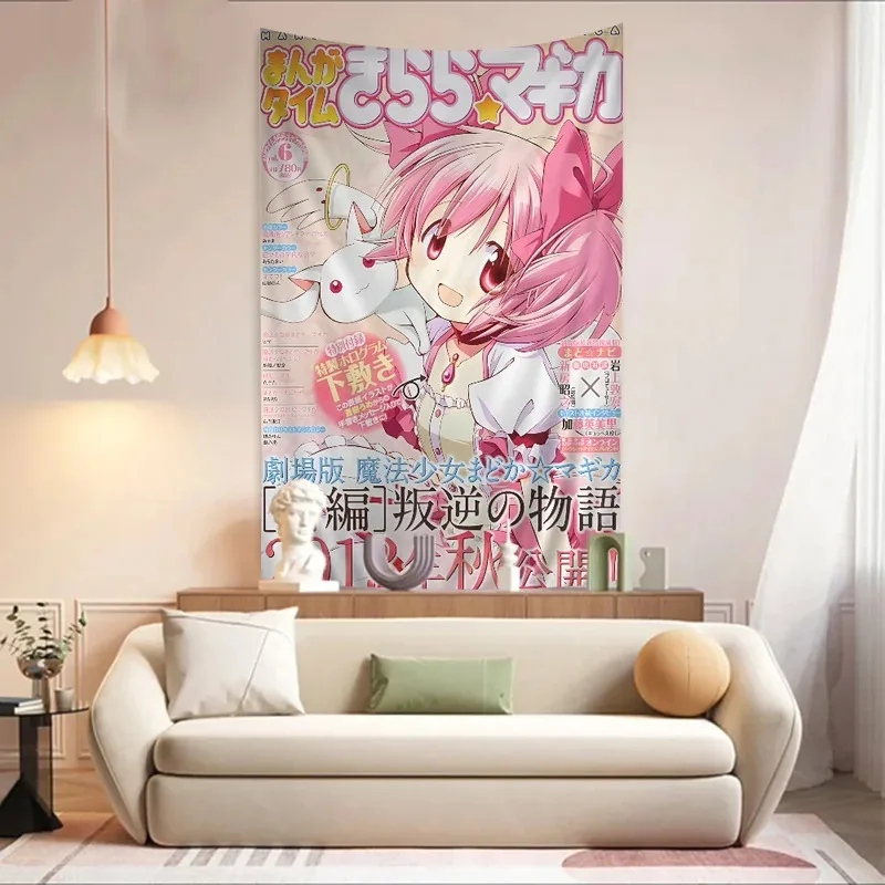 VIKAMA 2026 Neuerscheinung Puella Magi Madoka Magica Wandteppich |   Große Böhmische Hippie-Hexerei Wandbehang |   Wohnzimmer-Dekoration