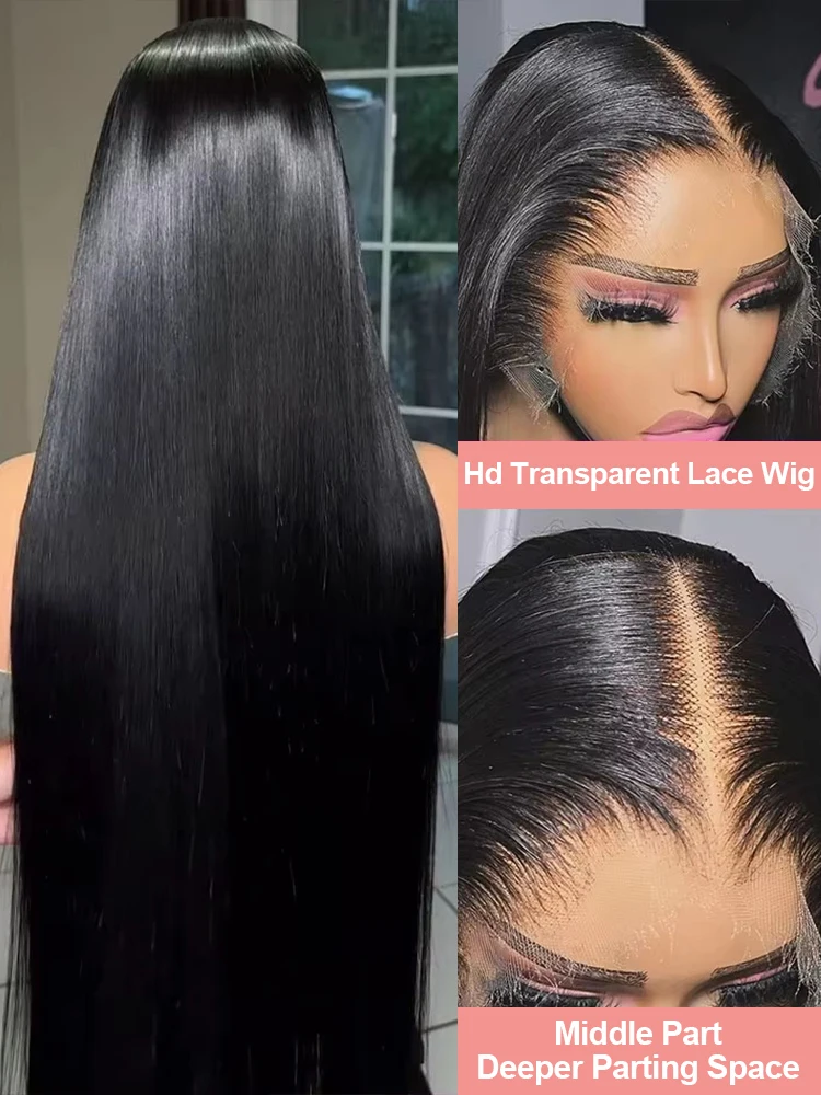 40 بوصة العظام مستقيم شفاف 13x4 13x6 HD الدانتيل الجبهة خصلات الشعر المستعار الإنسان 250% البرازيلي قبل قطعها شعر الإنسان الدانتيل شعر مستعار أمامي