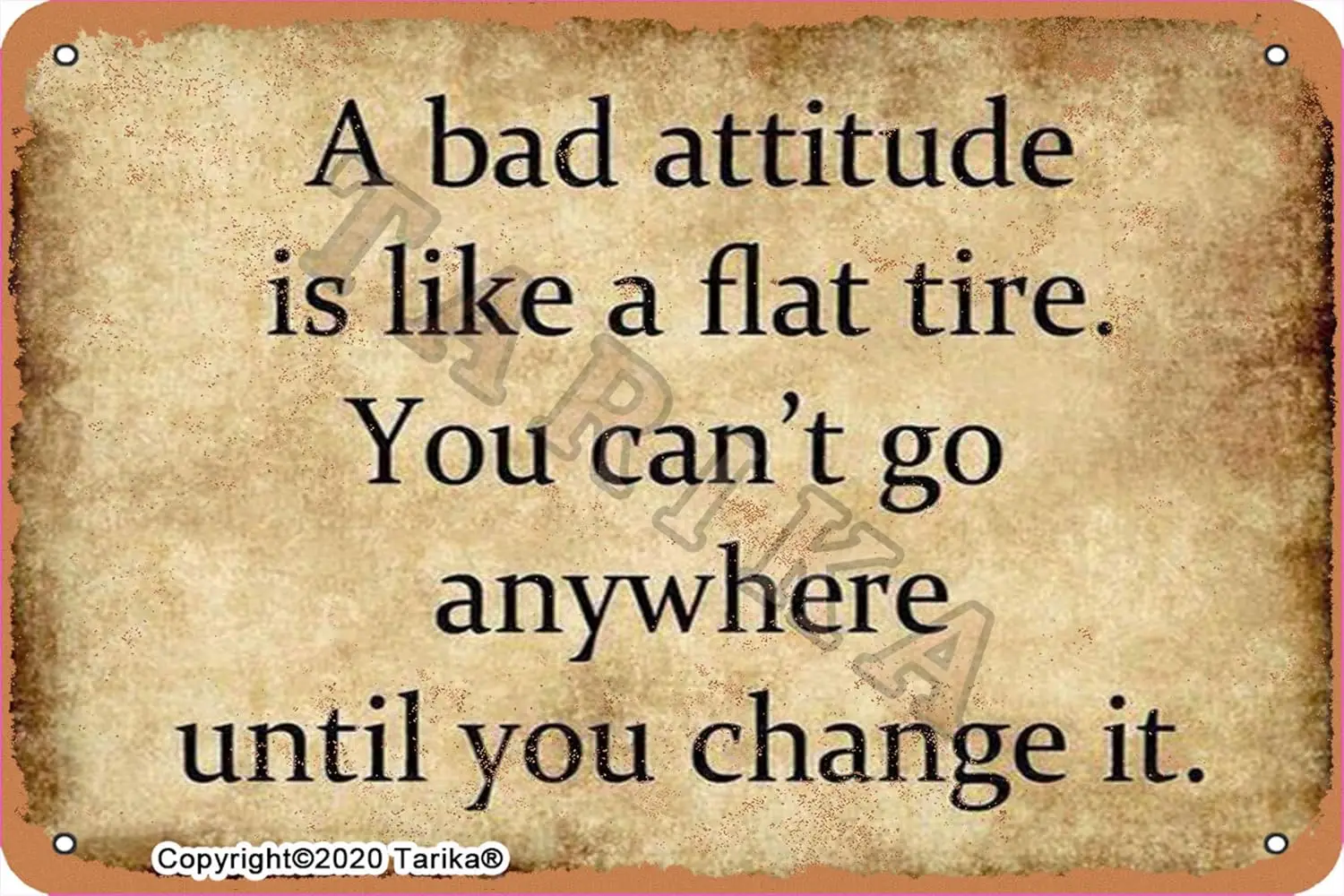 Motivational Quotes Metal Sign A Bad Attitude Is Like Flat Tire Tin Poster Vintage Office Decor Plaque Wall Decoration For Home