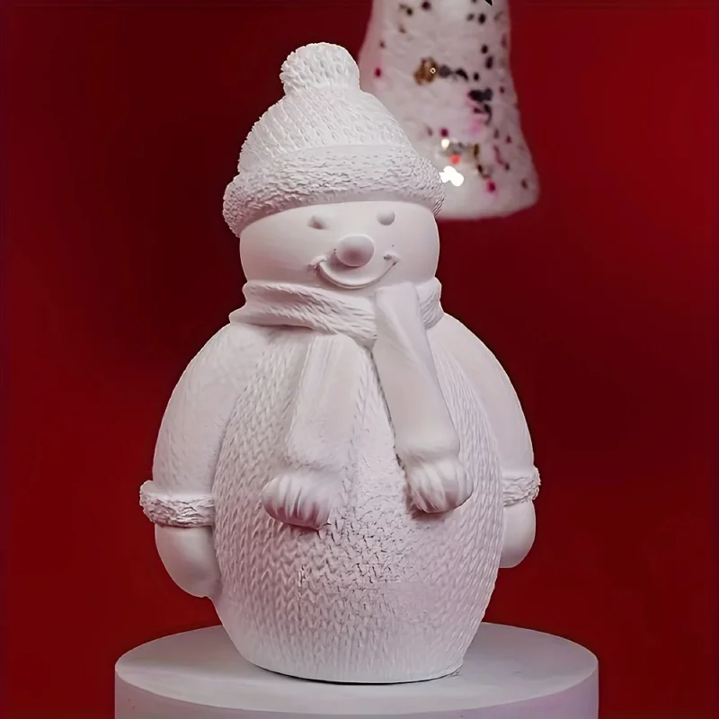 قالب سيليكون لشمعة رجل الثلج لصابون الجبس الراتنج الحرف اليدوية تصميم عيد الميلاد ديكور المنزل وهدايا العيد