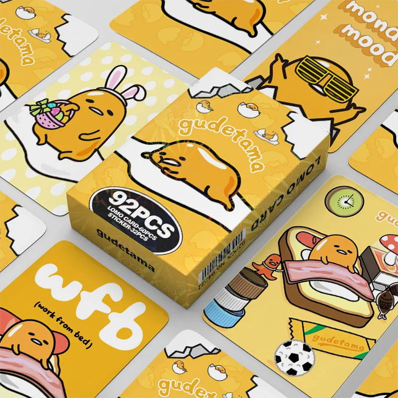 92Pcs/Set Sanrio GUDETAMA New Series Cute cartoon Sanrio Sticker Lomo Cards HD Printd Photocards High Quality Postcards Gifts