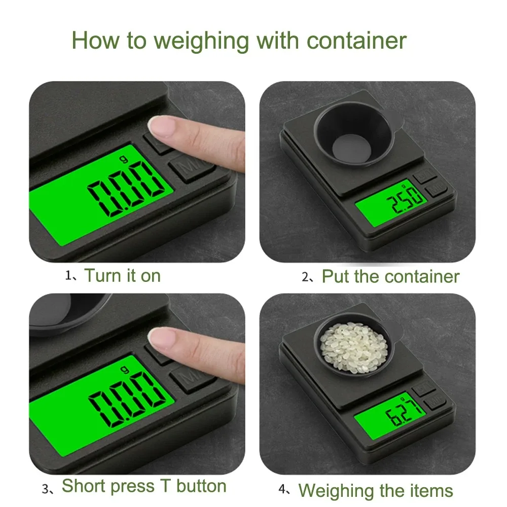 Precision Pocket Scale 1000g X 0.1g - Digital Gram Food Jewelry Ounces/Grains Scale with Backlit LCD - Mini Scale for Travel
