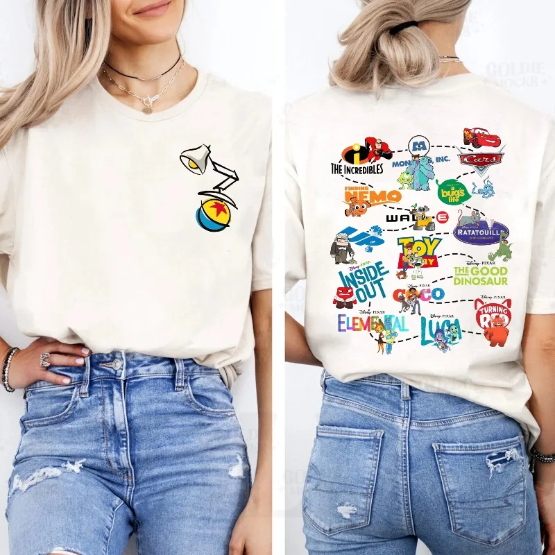 

Футболки с логотипом Disney Pixar, Monsters, Inc. Футболки Inside Out Cars Disney Pixar, футболки Disney Theme Park Pixar Awards 2025