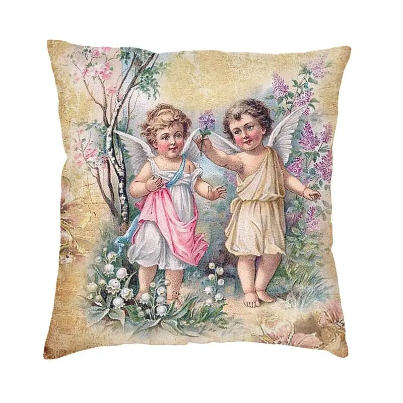 

Викторианский ангел квадратная наволочка домашняя декоративная винтажная наволочка с ангелом подушка для дивана двусторонняя печать