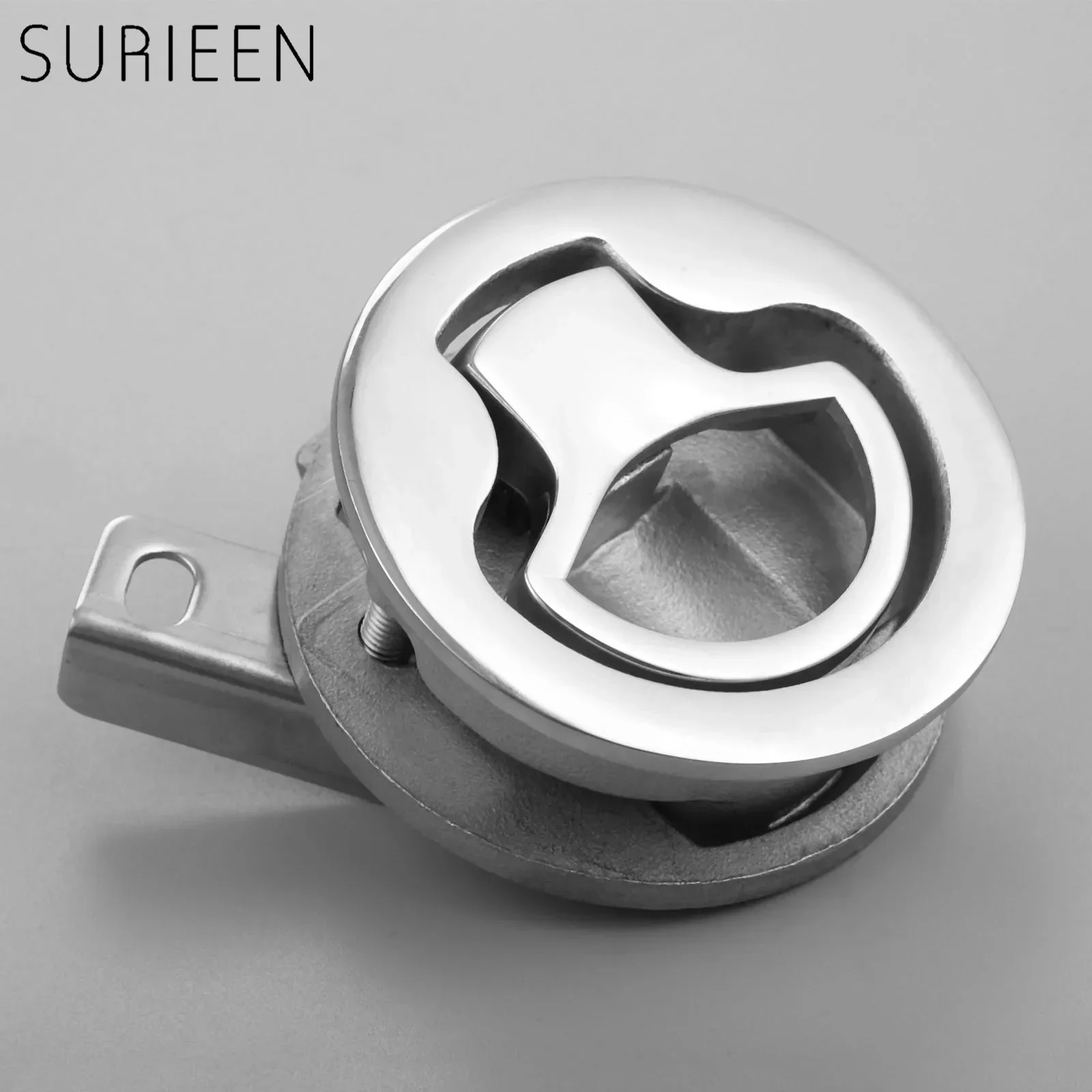 1Pc 2in Round Marine Grade 316 Stainless Steel Hatch Latches Turning Lock Flush Pull Latch Hatch Lift Handle Buckle Boats Yacht