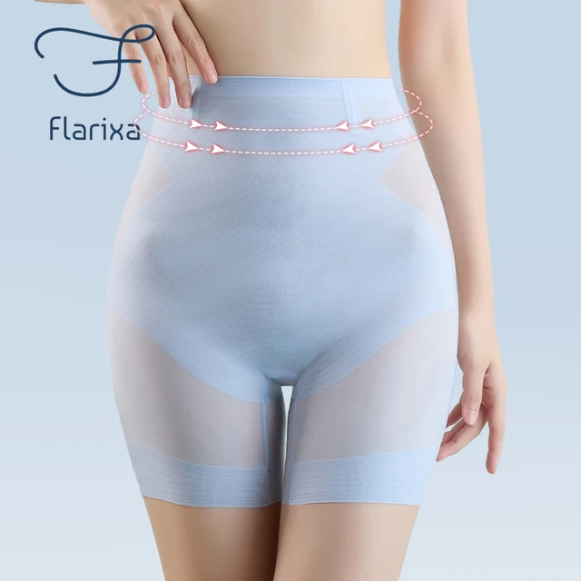 Flarixa Ultra cienkie lodowy jedwab spodenki ochronne damskie majtki modelujące wysoką talię bezszwowa bielizna wyszczuplająca spodnie na brzuch urządzenie do modelowania sylwetki