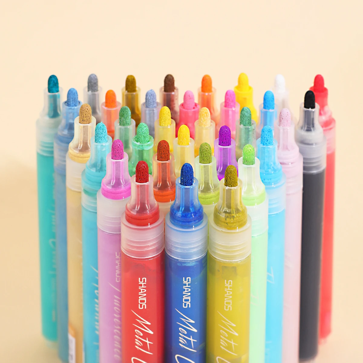

6/12Colors Valve Action Ink Marker Set, Large Capacity Waterproof Acrylic Pigment, Multi-Color Series Metallic Art Pens