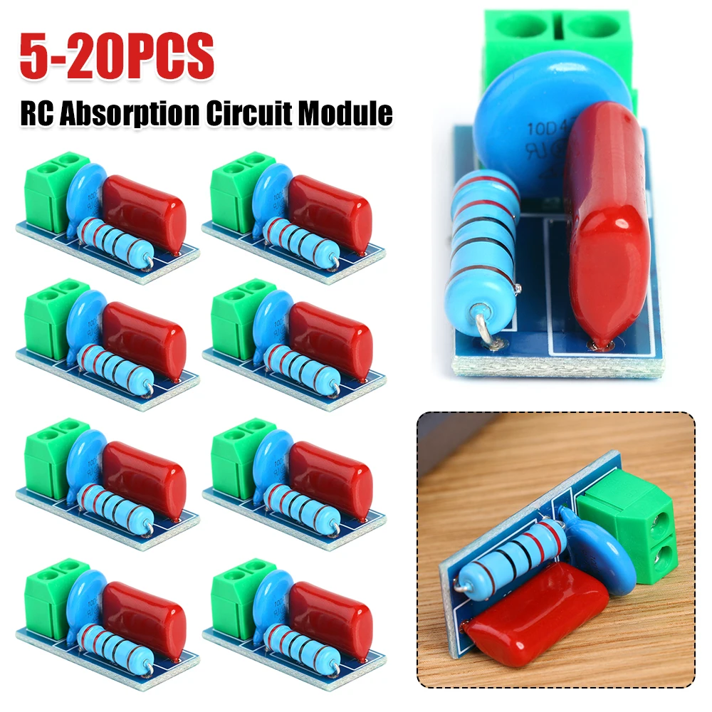 RC وحدة دائرة الامتصاص التتابع حماية الاتصال المقاومة عرام مجلس التيار المتناوب/تيار مستمر 5 فولت-400 فولت لوحة Snubber