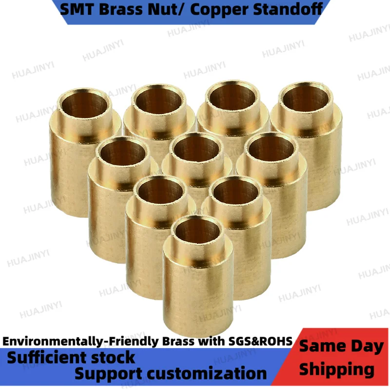 SMT Suface Patch Brass Spacer standoff  Inside diameter￠2￠2.5￠3 PCB On-Board Soldering Tin Welded Hollow Copper Pillar No Thread