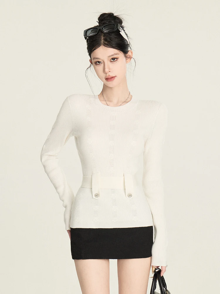 Fans-made Jenie's Blue White Elegant Knitted Pullover Sweater 006