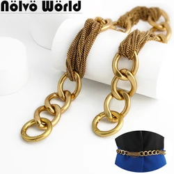 24MM Width 52CM Length Satin Gold Luxury Thick Metal Chains With Spring Ring Handle For Handbag Shoulder Bags Straps Accessories