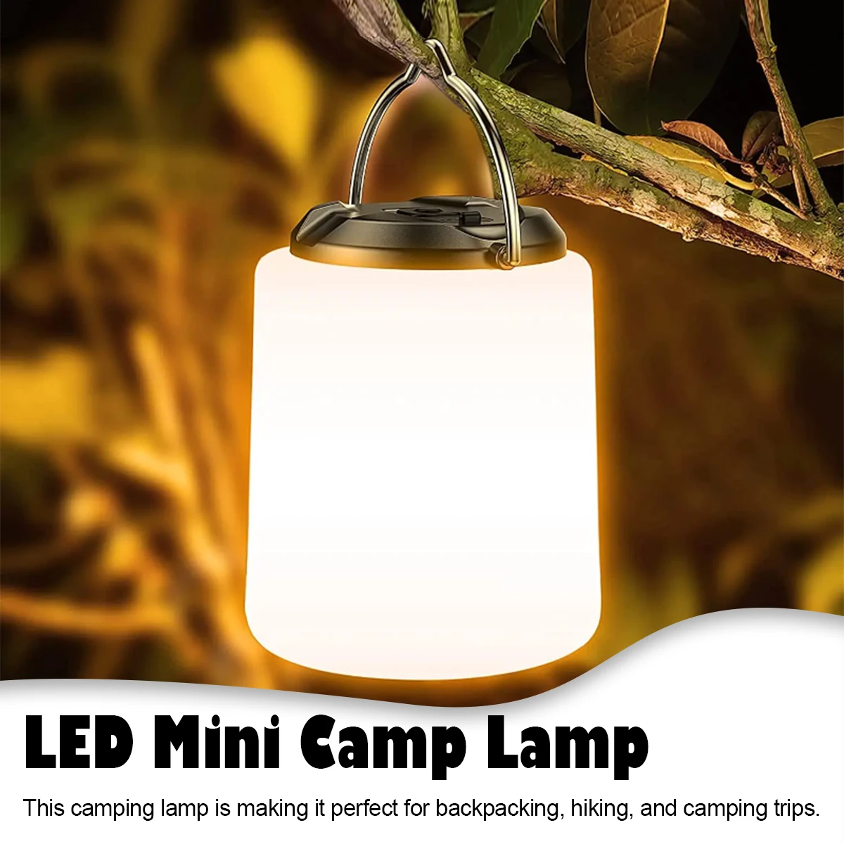 

Mini Led Camping Lantern Emergency Flashlight Hook Outdoor Led​usb Light White Tent Rechargeable Lamp 1200mah Warm Canopy Garden