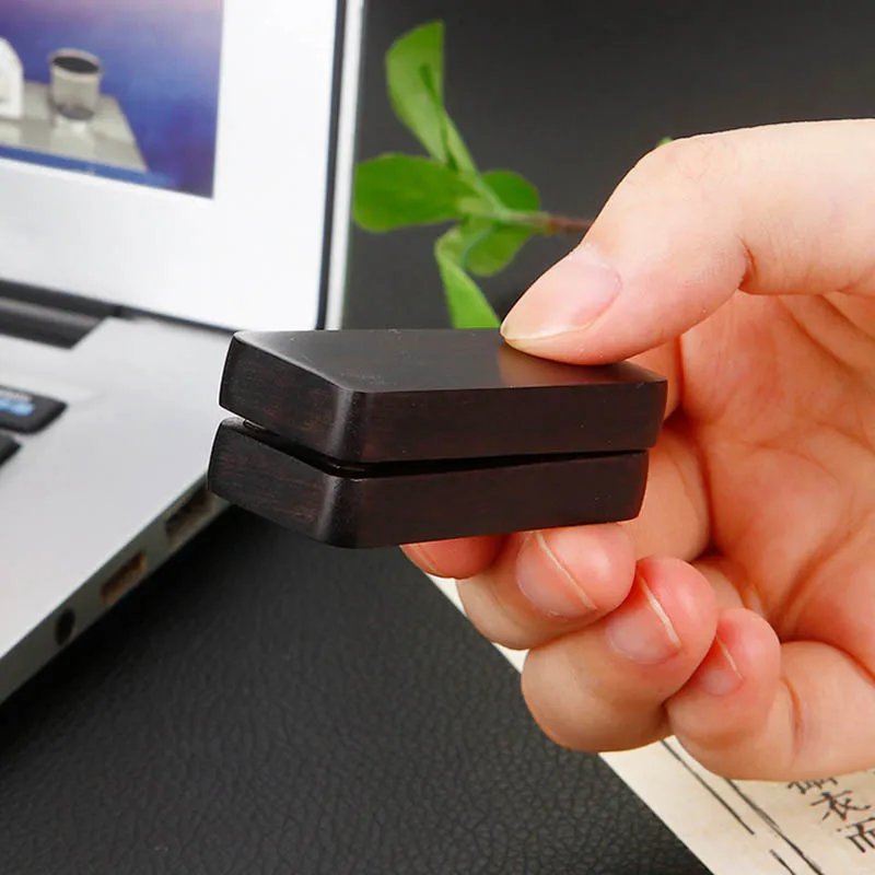 Black Sandalwood Fidget Push Slider Wooden Magnetic Slider Card Mini Sensory Toy Sound Wave Decompression EDC Adult Haptic Toy