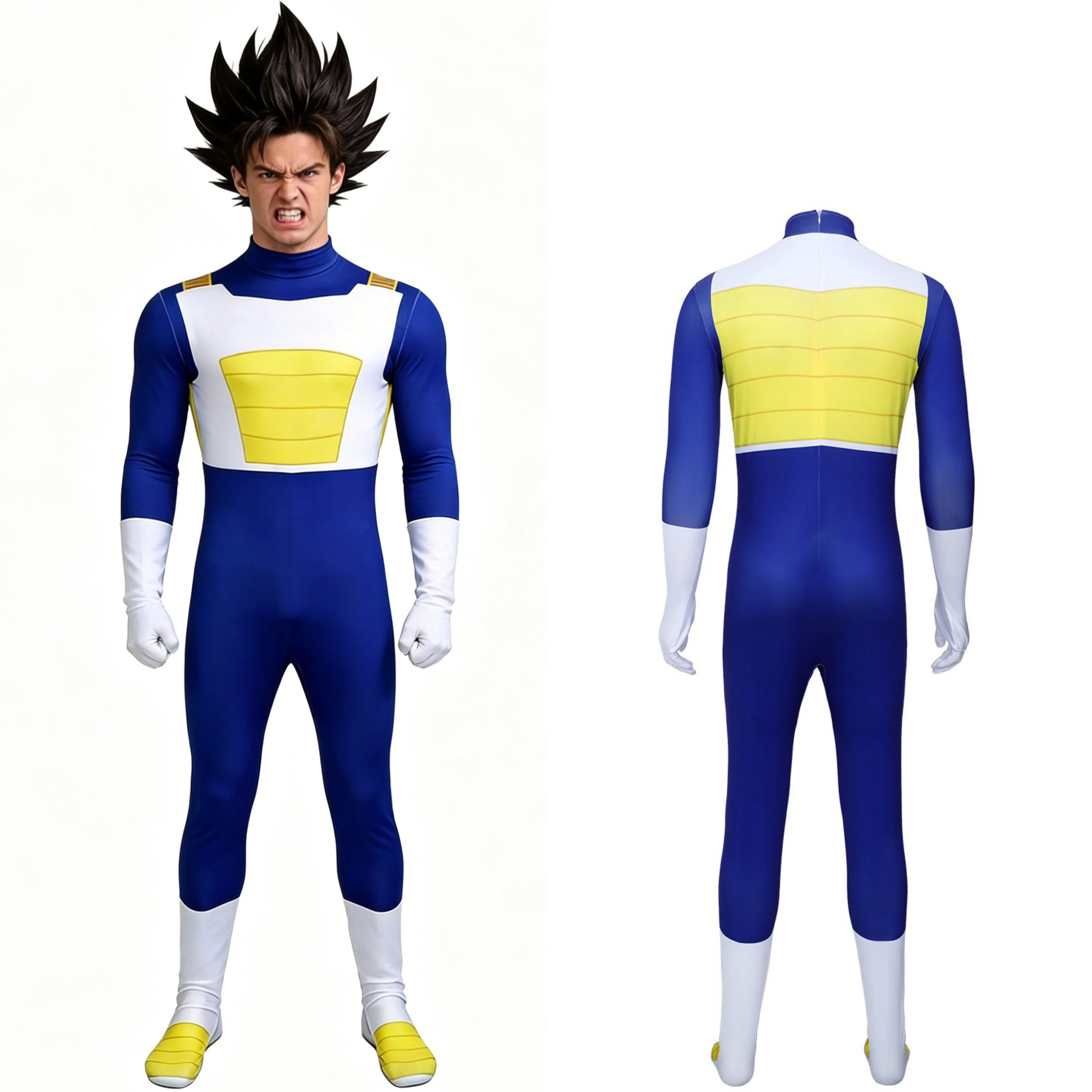 Costume de cosplay Vegeta pour homme, combinaison uniforme de super-héros de l'anime, tenue de fête d'Halloween, carnaval, Comic Con, neuf