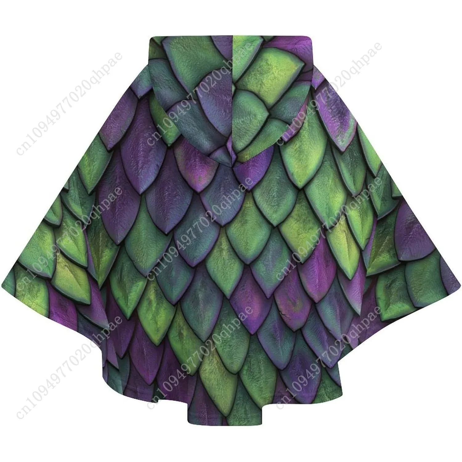 Pull couverture en flanelle confortable, sweat à capuche surdimensionné violet Dragon Scales avec poches pour enfants et adolescents