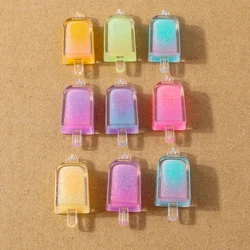 10pcs 34*15mm Resin Simulation Ice Cream Pendants Charms for Jewelry Making Necklace Earrings DIY Bracelet Accessories Supplies