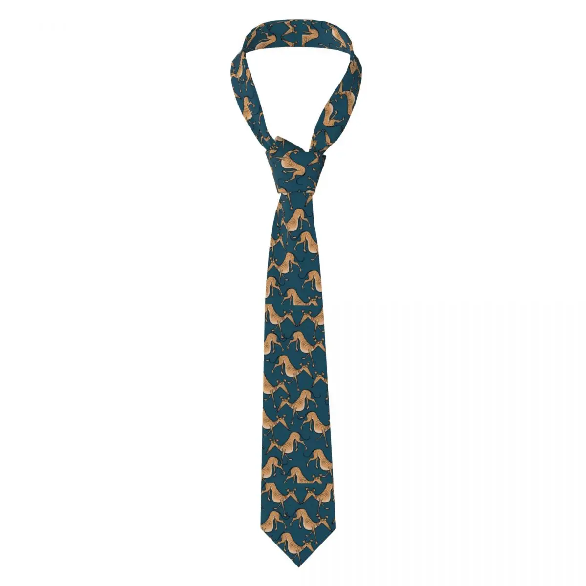 Custom Greyhound Dog Neck Ties Men Printed Necktie Grey Sighthounds Four Seasons Fashion Tie Necktie For Birthday Gift