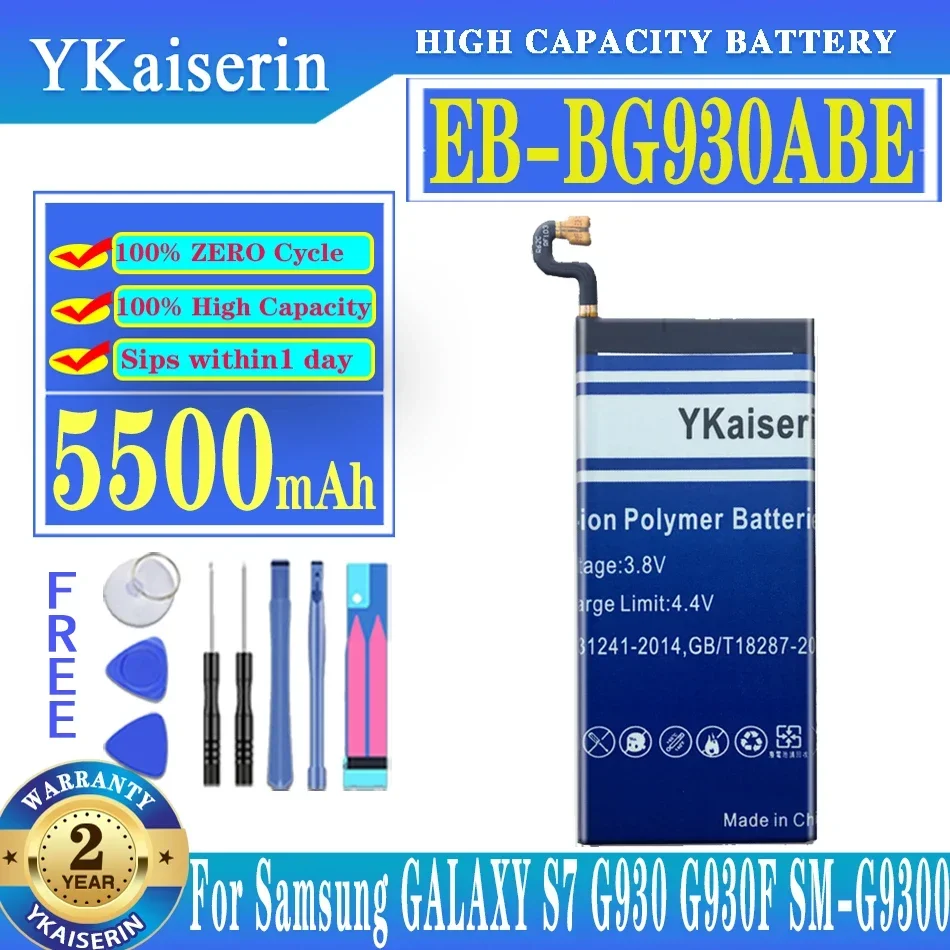 YKaiserin 5500mAh Li-Polymer Battery EB-BG930ABE For Samsung Galaxy S7 / G930F / G930A / G930U / G93T / G930V/G930FD/G930/G9300