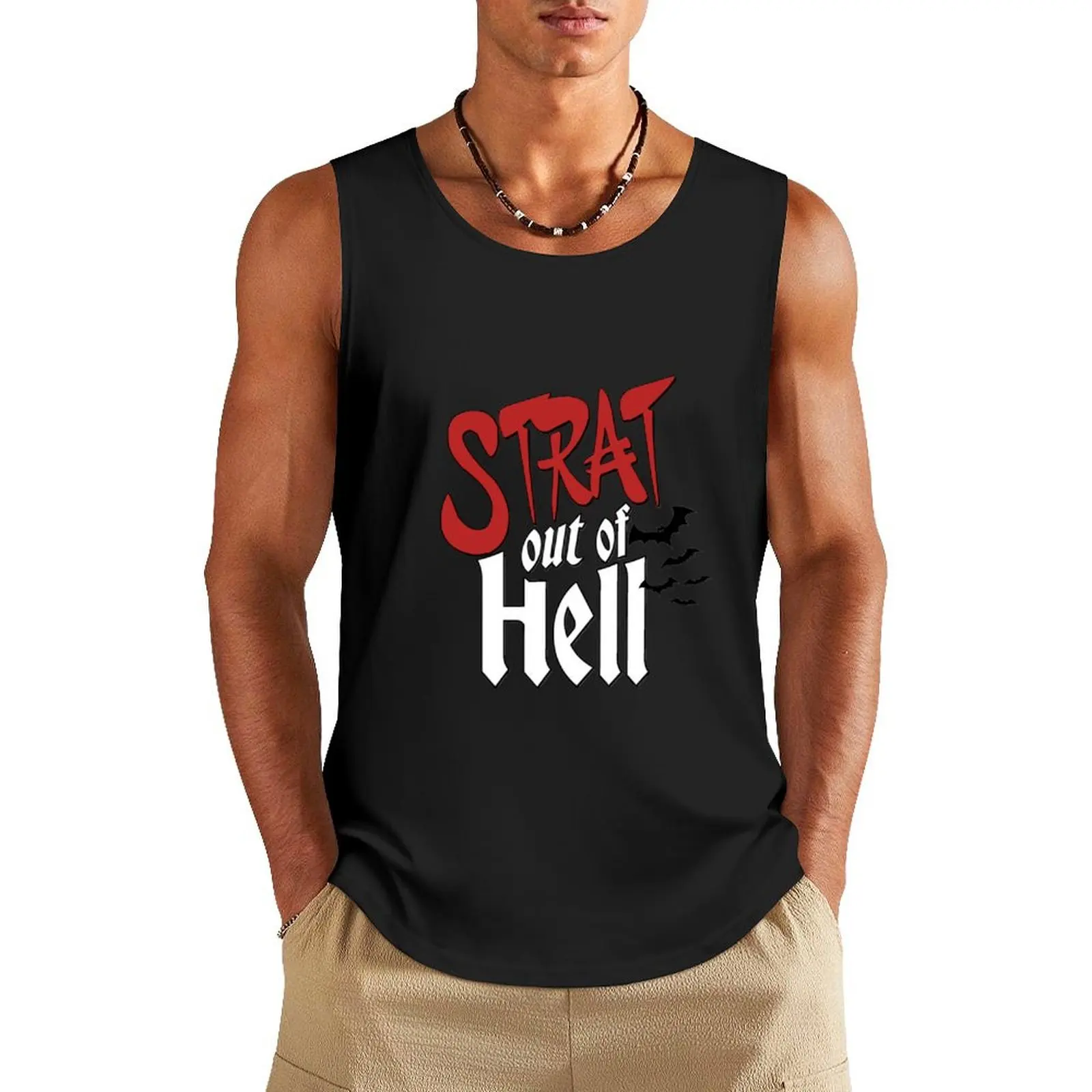

Strat out of hell Tank Top gym clothes man fitness Male vest Man summer clothes