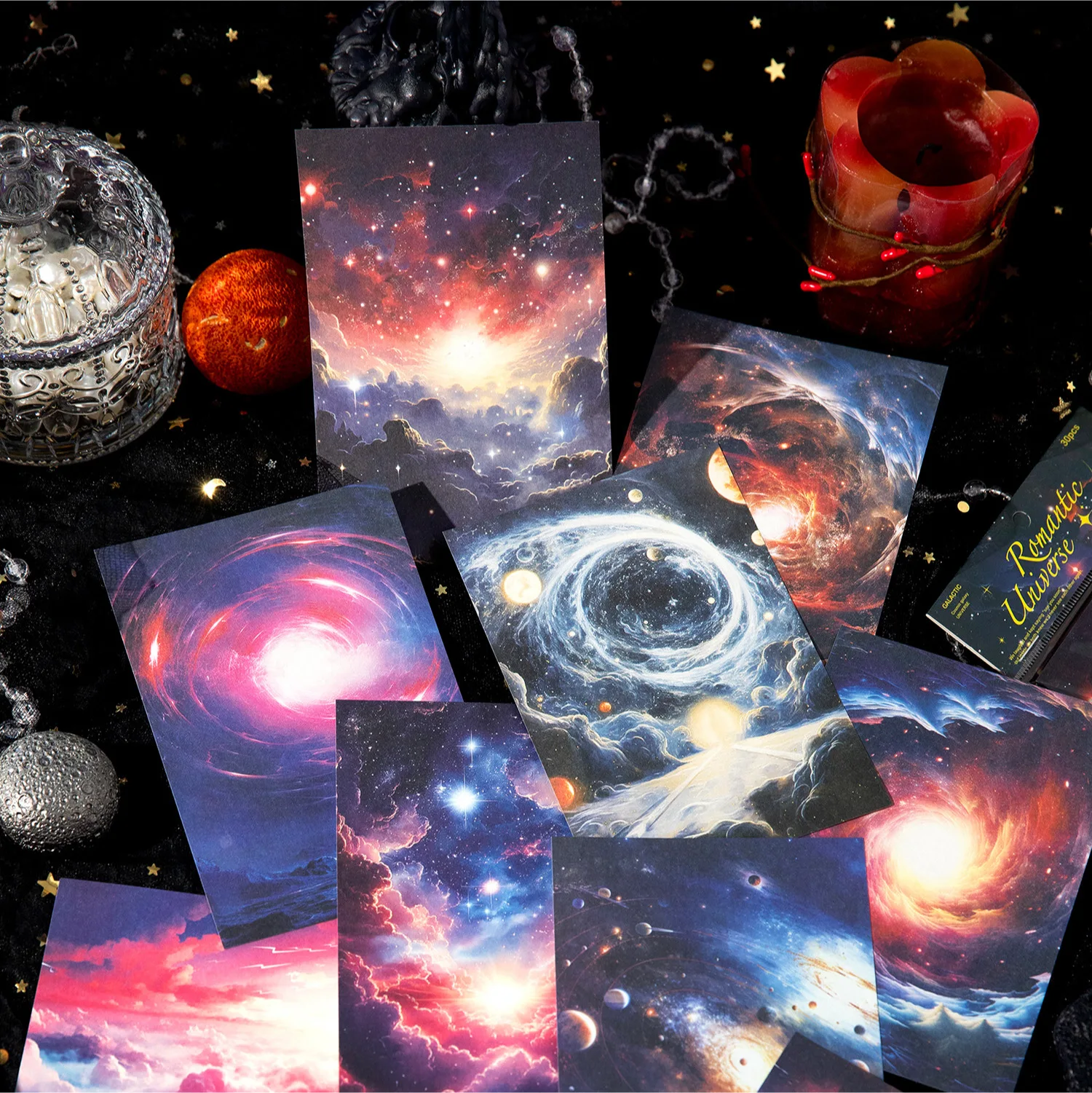 30pcs/lot Memo Pads Material Paper the Milky Way Junk Journal Scrapbooking Retro Background Decoration Paper