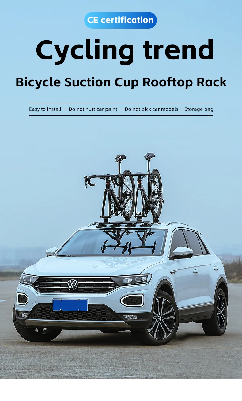 WEST BIKING Auto-Dachgepäckträger mit Saugnapf, Vakuum-Adsorptions-Fahrradhalter für SUV, Limousine, Kofferraummontage, Fahrradzubehör – Detail 1