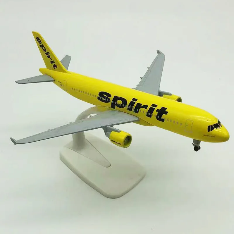 

Литая металлическая модель самолета A320, 20 см, игрушка Spirit Airlines, США, игрушки из металлического сплава, модель самолета для детей, украшение для детей