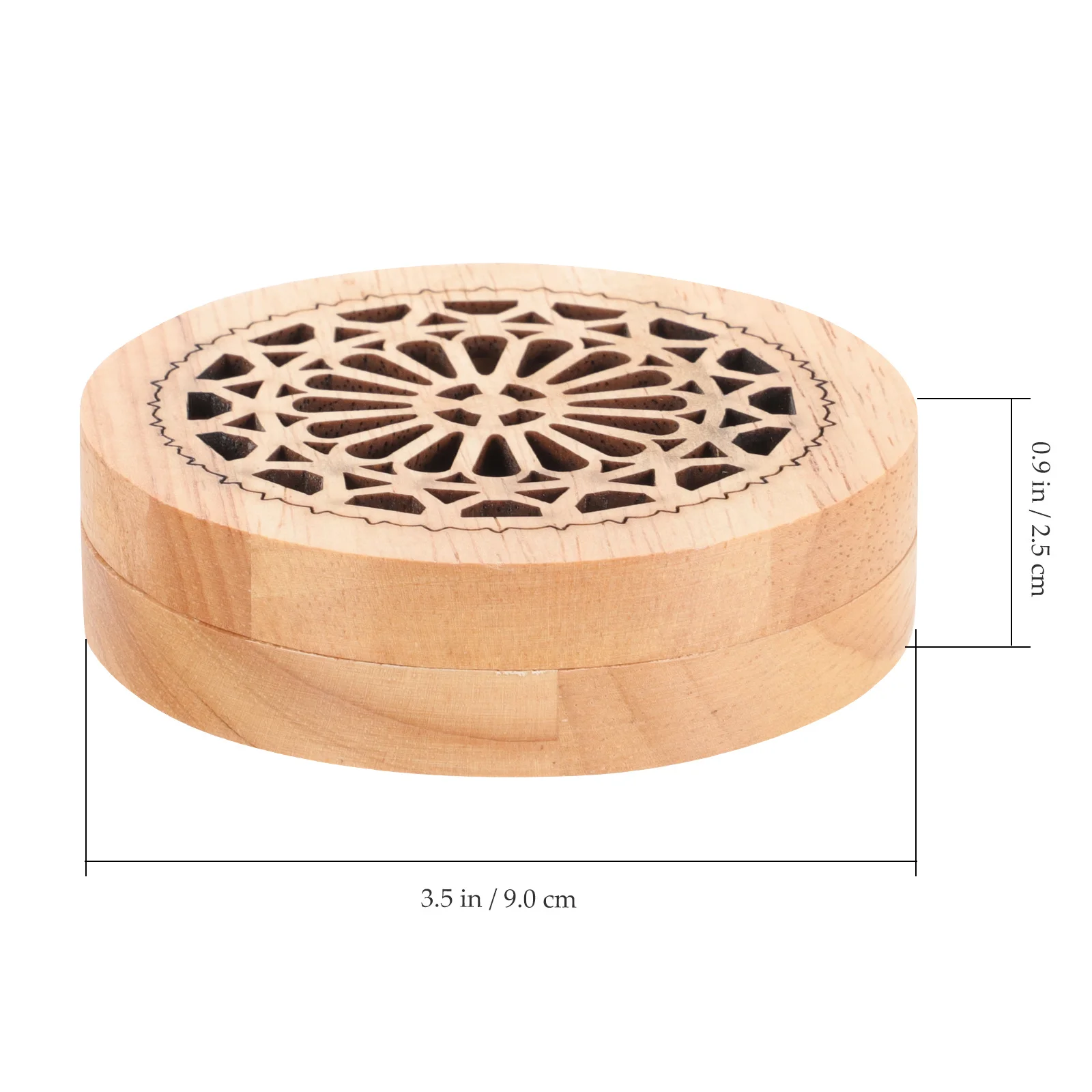 

Carved Wooden Incense Burner Hollow Coil Burner with Magnetic Lid for Home Office Desk Decor Creative Tabletop Aroma Furnace