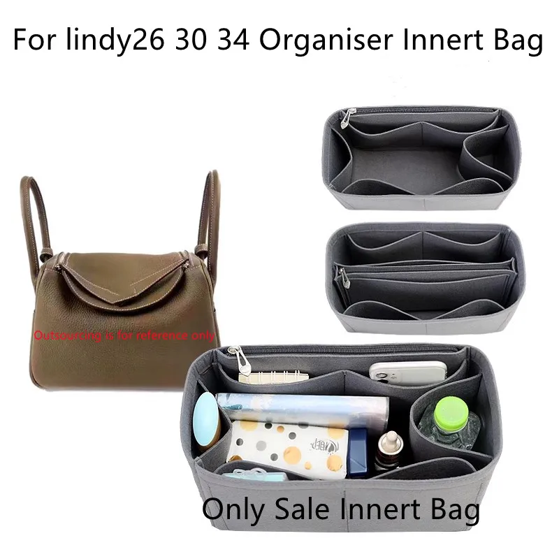 Only Sale Innert Bag Felt Insert Liner Purse Organiser Pouch Handbag Tote Bag Internal Bag For lindy mini 26 30 34 the tote bag