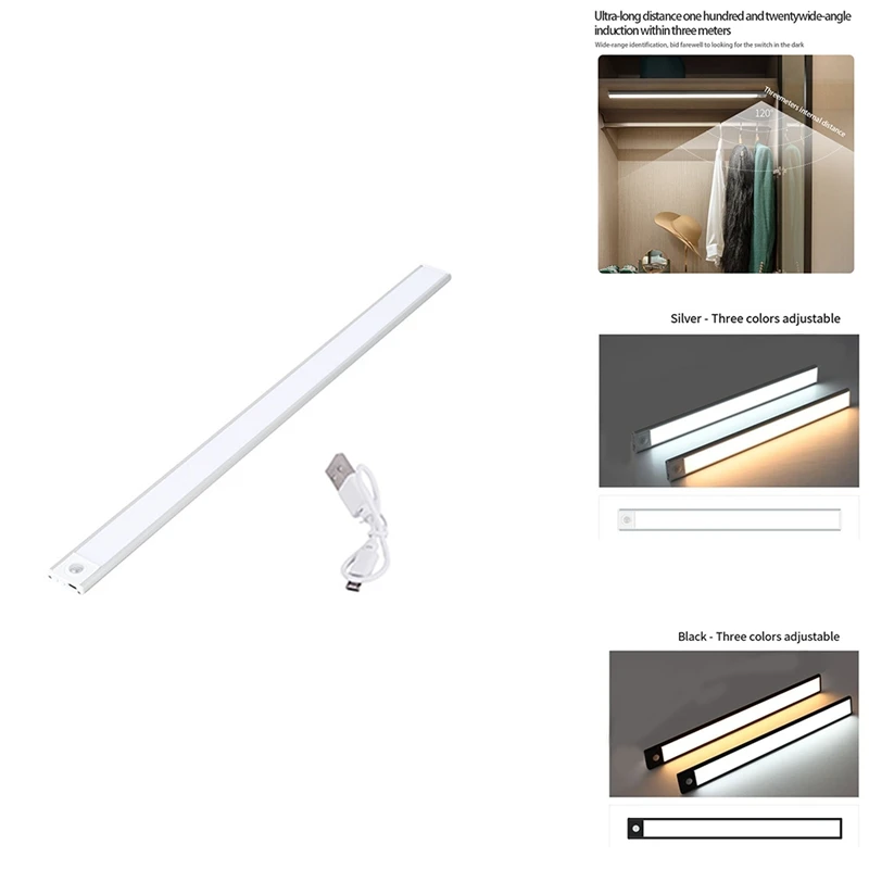 LED Night Light Motion Sensor Wireless USB Cabinet Night Light Wardrobe Lamp For Kitchen Cabinet Bedroom Wardrobe