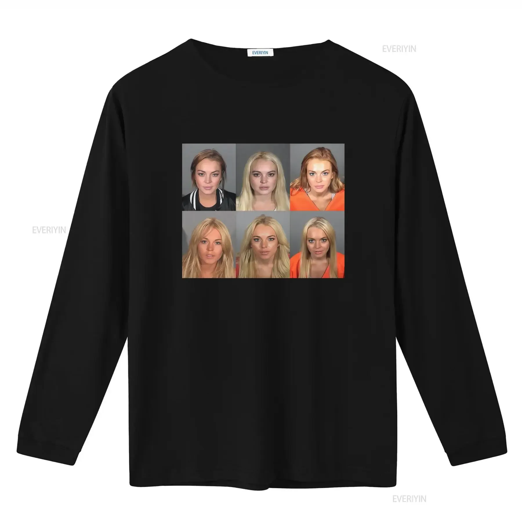 Lindsey Lohan Mugshot Gallery Softstyle T Shirt High Quality Print Comfortable Fabric Perfect for Fans vintage Washed - view 2